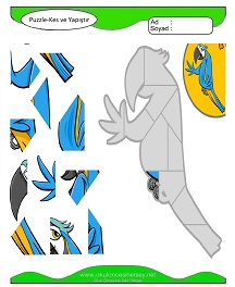 Puzzle Kes Yapıştır Çalışma Sayfaları